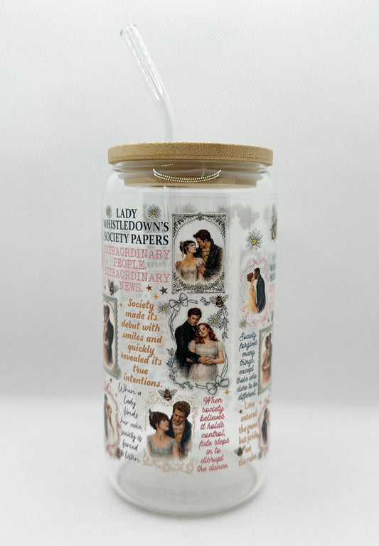 B Couples, B TV Show 16oz Glass Tumbler with Straw