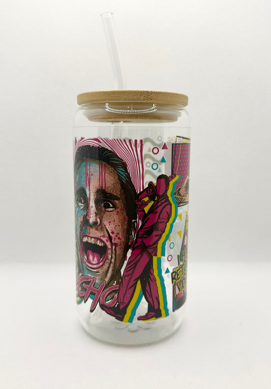 Horror Movie 16oz Glass Tumbler with Straw