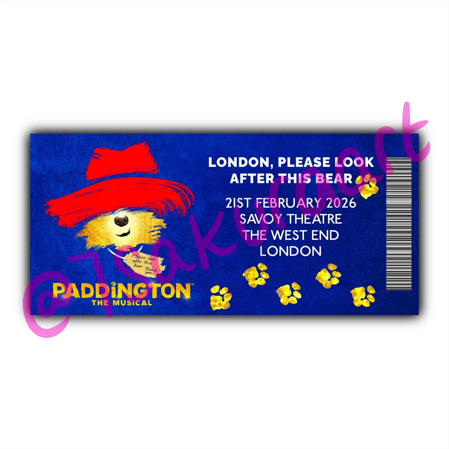 P Bear The Musical 2026 Tour Souvenir Tickets