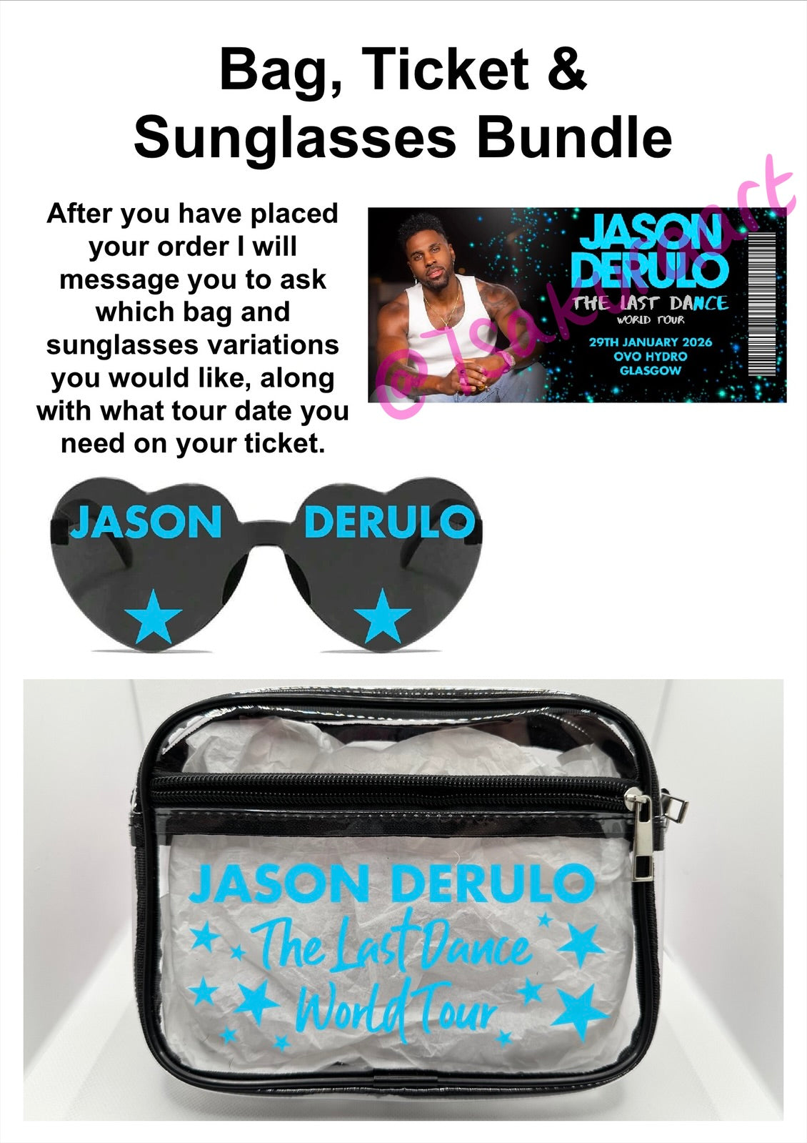 JD 2026 Tour Concert Bag Clear Stadium Approved PVC Concert Crossbody Bag