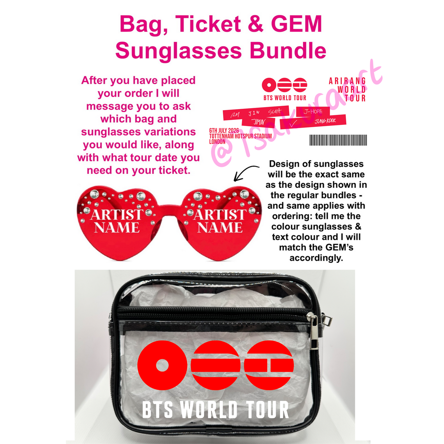 K Pop Band 2026 Tour Concert Bag Clear Stadium Approved PVC Concert Crossbody