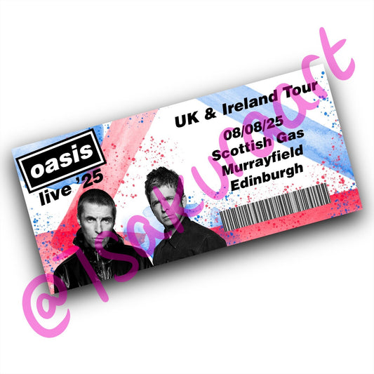 Britpop Live 2025 Tour Souvenir Tickets