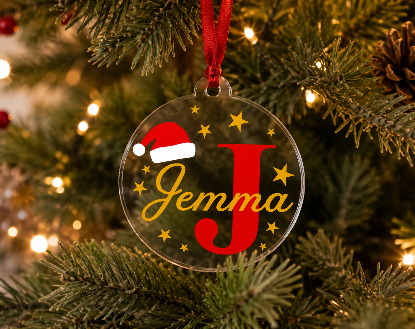 Personalised Acrylic Christmas Bauble | Custom Name Tree Decoration Gift