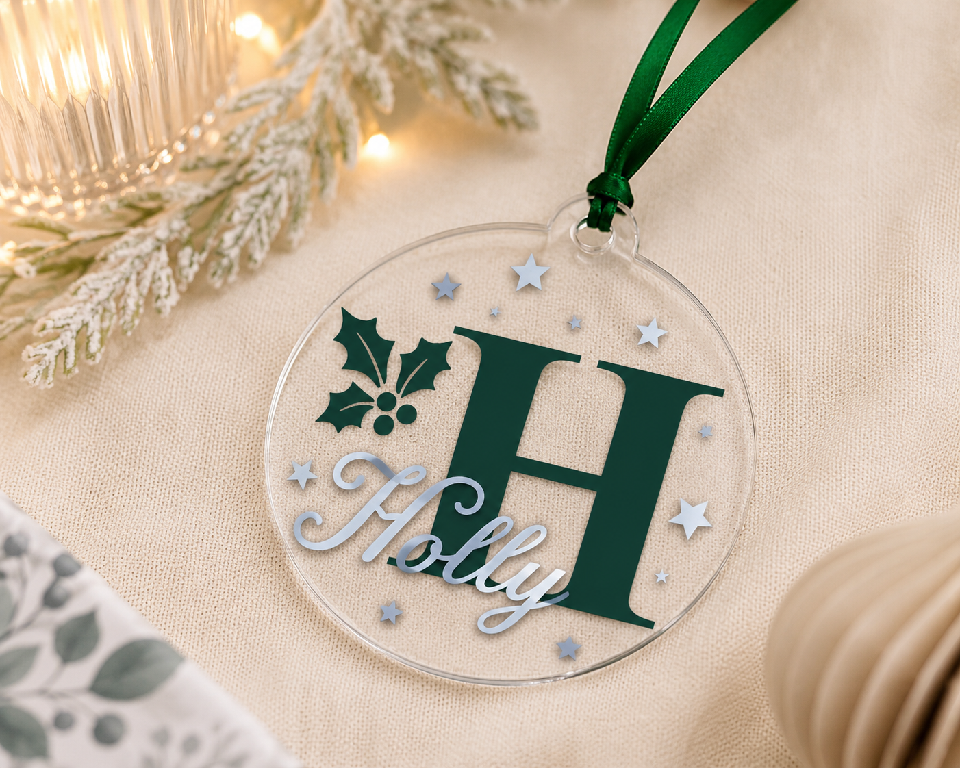 Personalised Acrylic Christmas Bauble | Custom Name Tree Decoration Gift