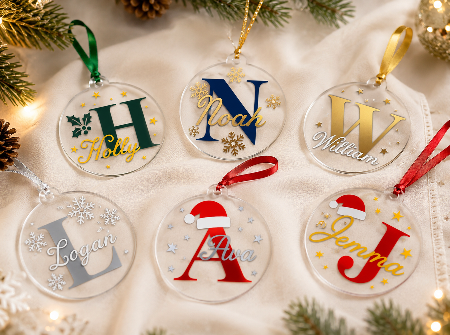 Personalised Acrylic Christmas Bauble | Custom Name Tree Decoration Gift