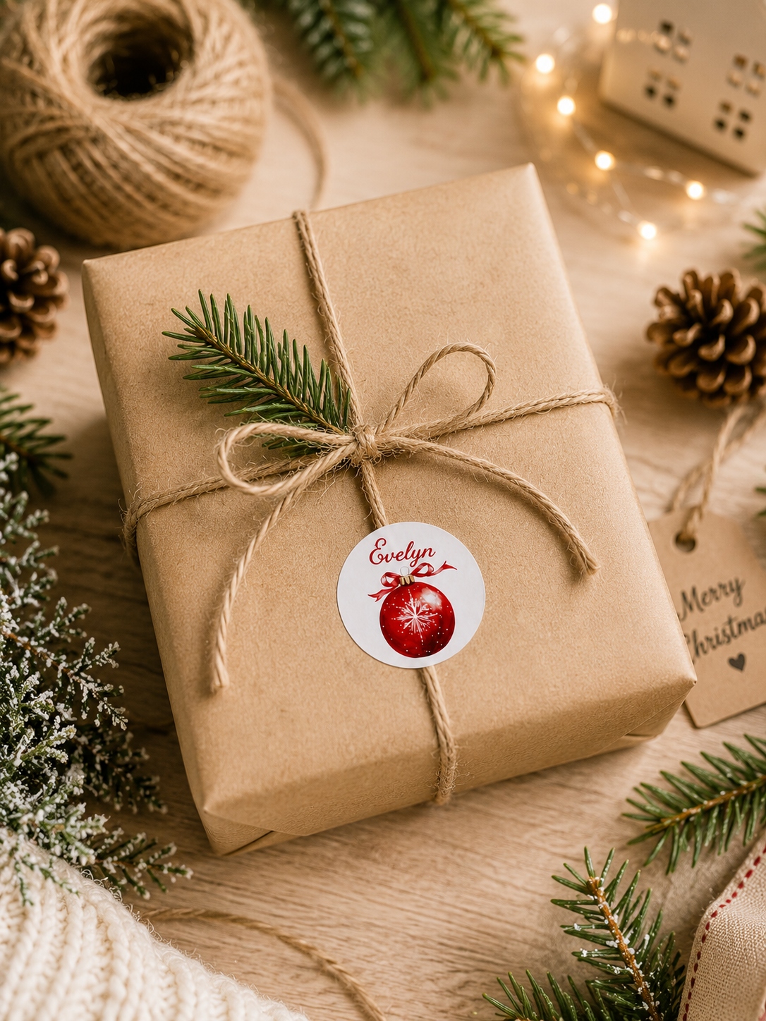 Personalised Christmas Name Stickers | Round Gift Labels | Custom Santa Present