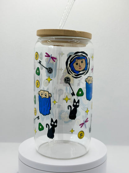 Animation Girl inspired 16oz Clear Glass Tumbler with Straw