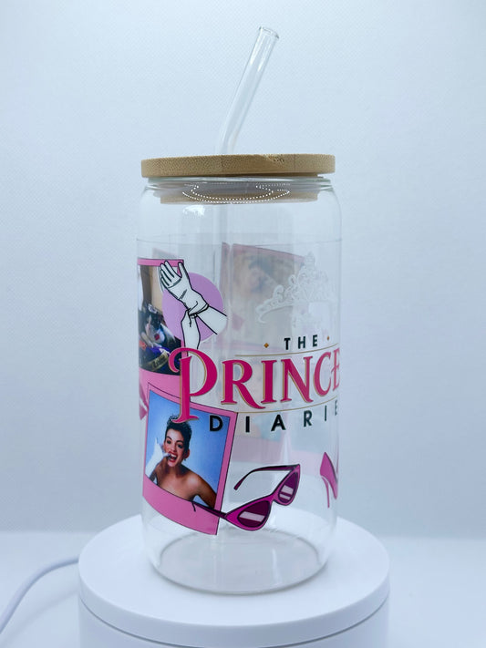 Princess 16oz Clear Glass Tumbler with Straw