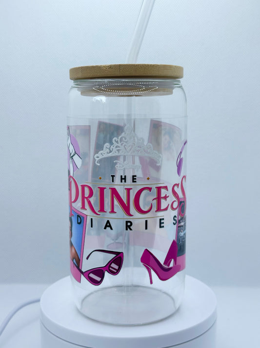 Princess 16oz Clear Glass Tumbler with Straw