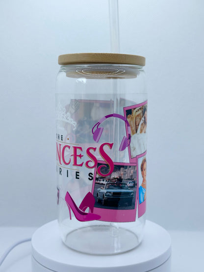 Princess 16oz Clear Glass Tumbler with Straw