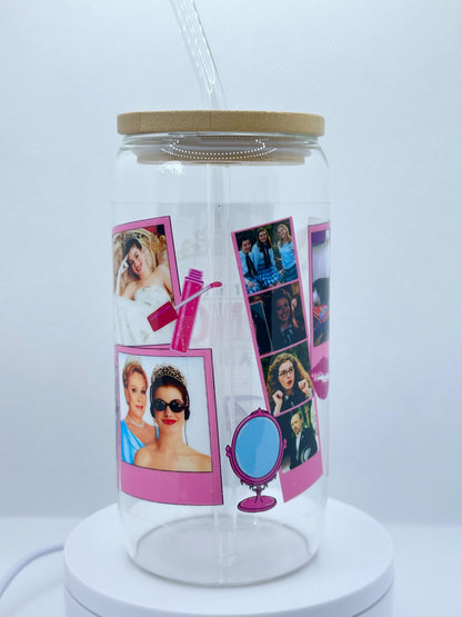 Princess 16oz Clear Glass Tumbler with Straw