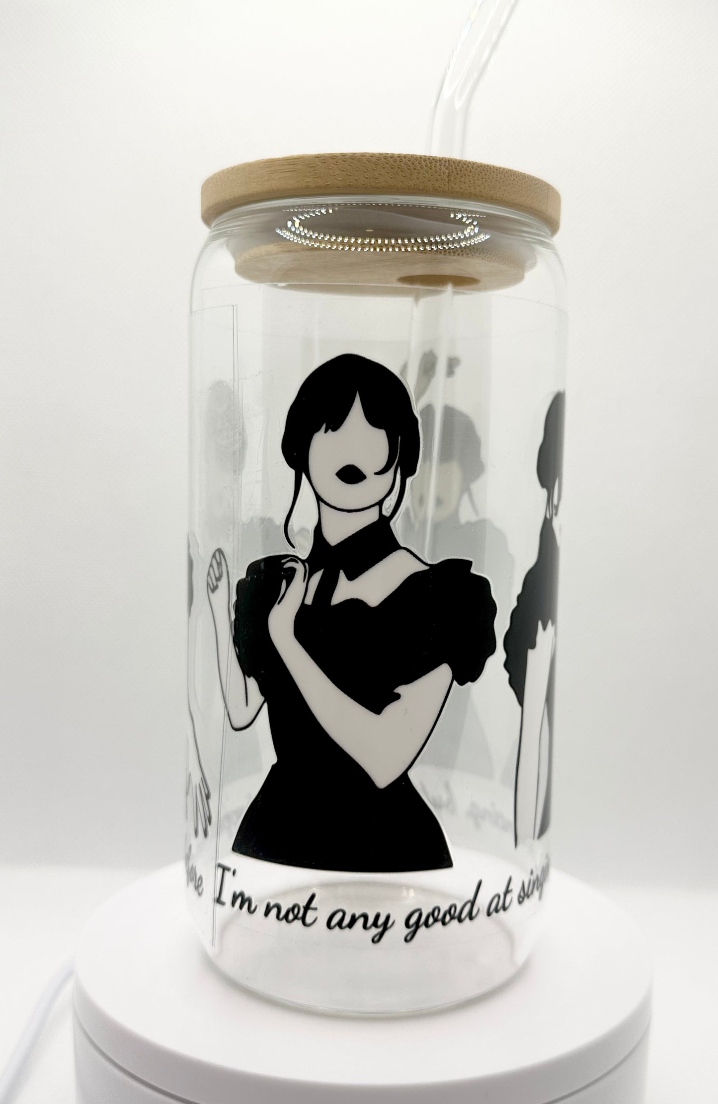Gothic Girl Dance 16oz Glass Tumbler with Straw