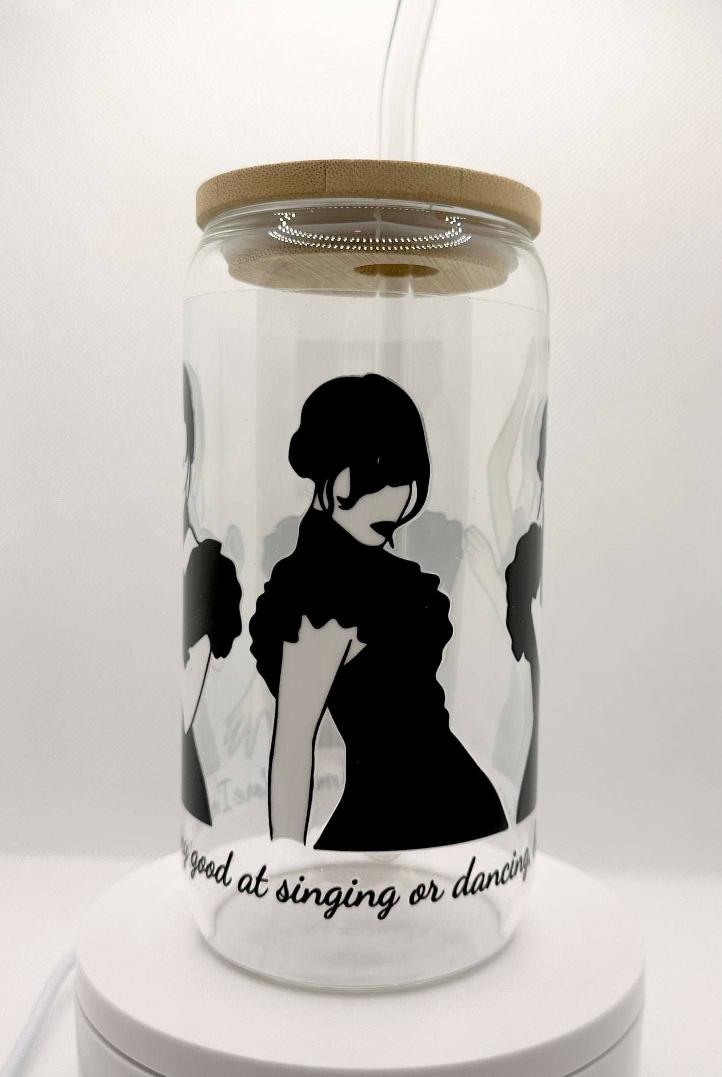 Gothic Girl Dance 16oz Glass Tumbler with Straw