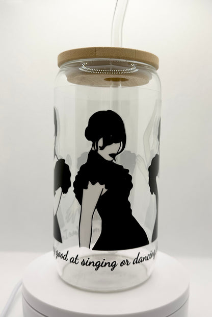 Gothic Girl Dance 16oz Glass Tumbler with Straw