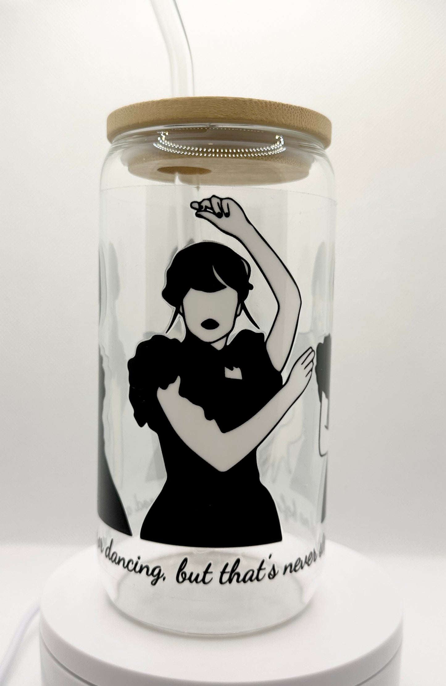 Gothic Girl Dance 16oz Glass Tumbler with Straw