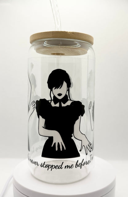 Gothic Girl Dance 16oz Glass Tumbler with Straw