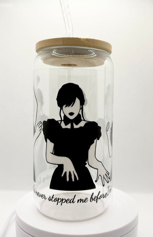Gothic Girl Dance 16oz Glass Tumbler with Straw