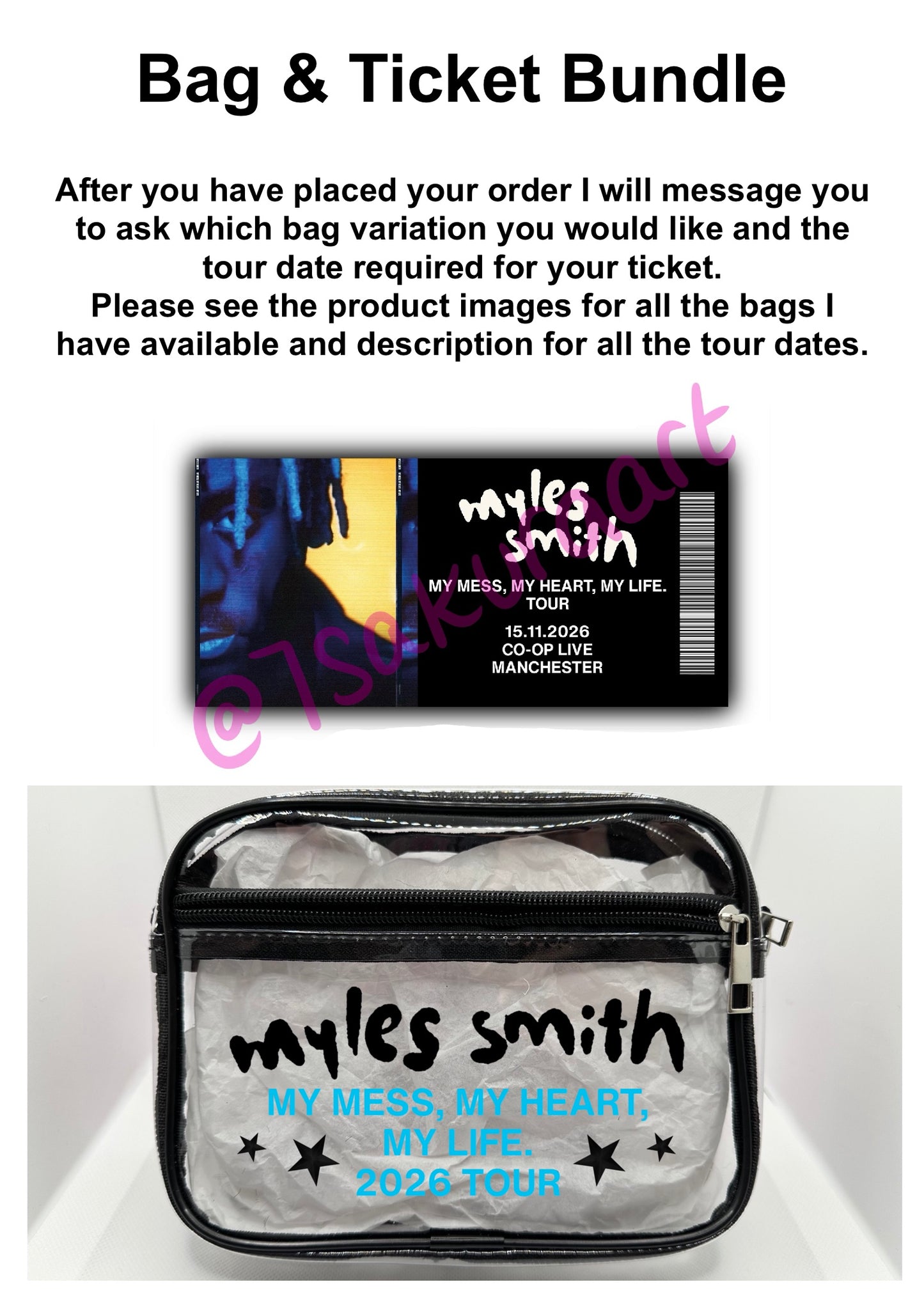 MS 2026 Tour Concert Bag Clear Stadium Approved PVC Concert Crossbody