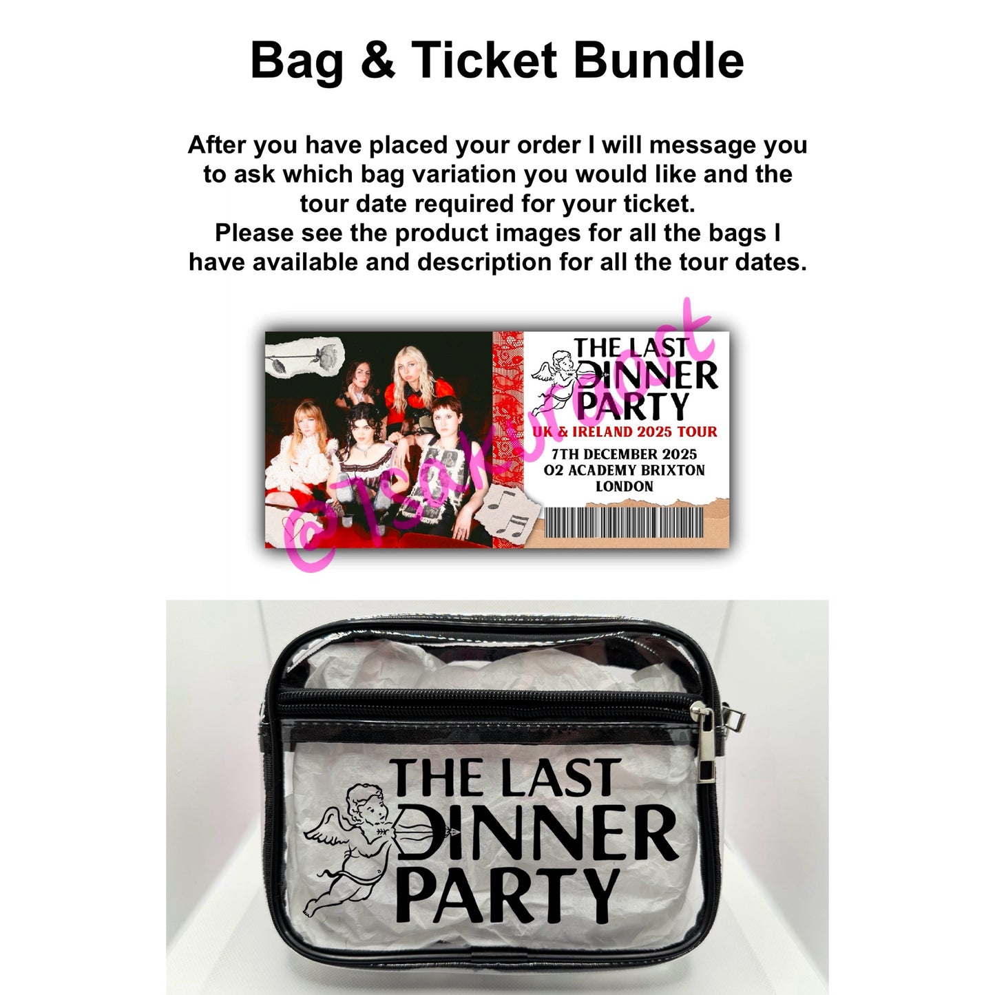 Indie Group Tour Concert Bag Clear Stadium Approved PVC Concert Crossbody Bag