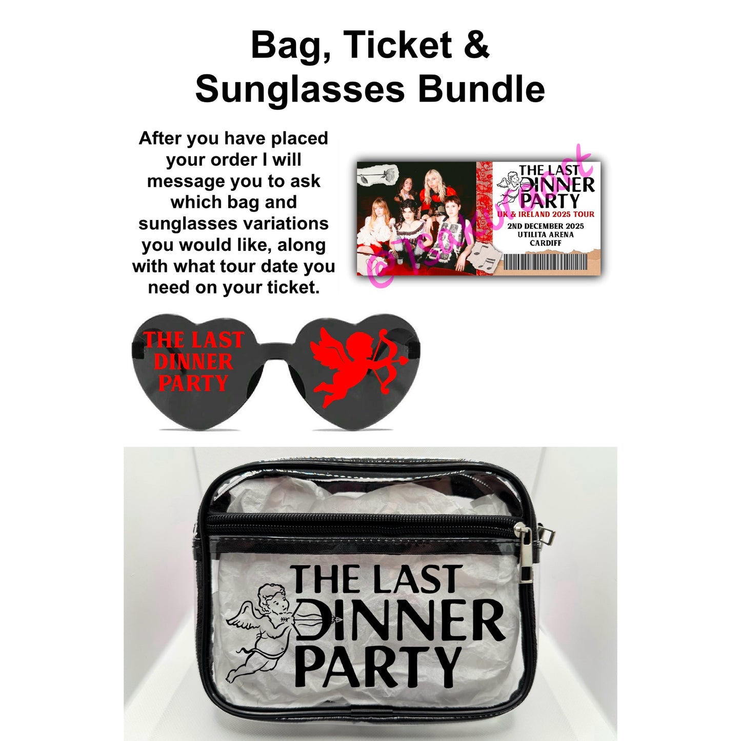 Indie Group Tour Concert Bag Clear Stadium Approved PVC Concert Crossbody Bag