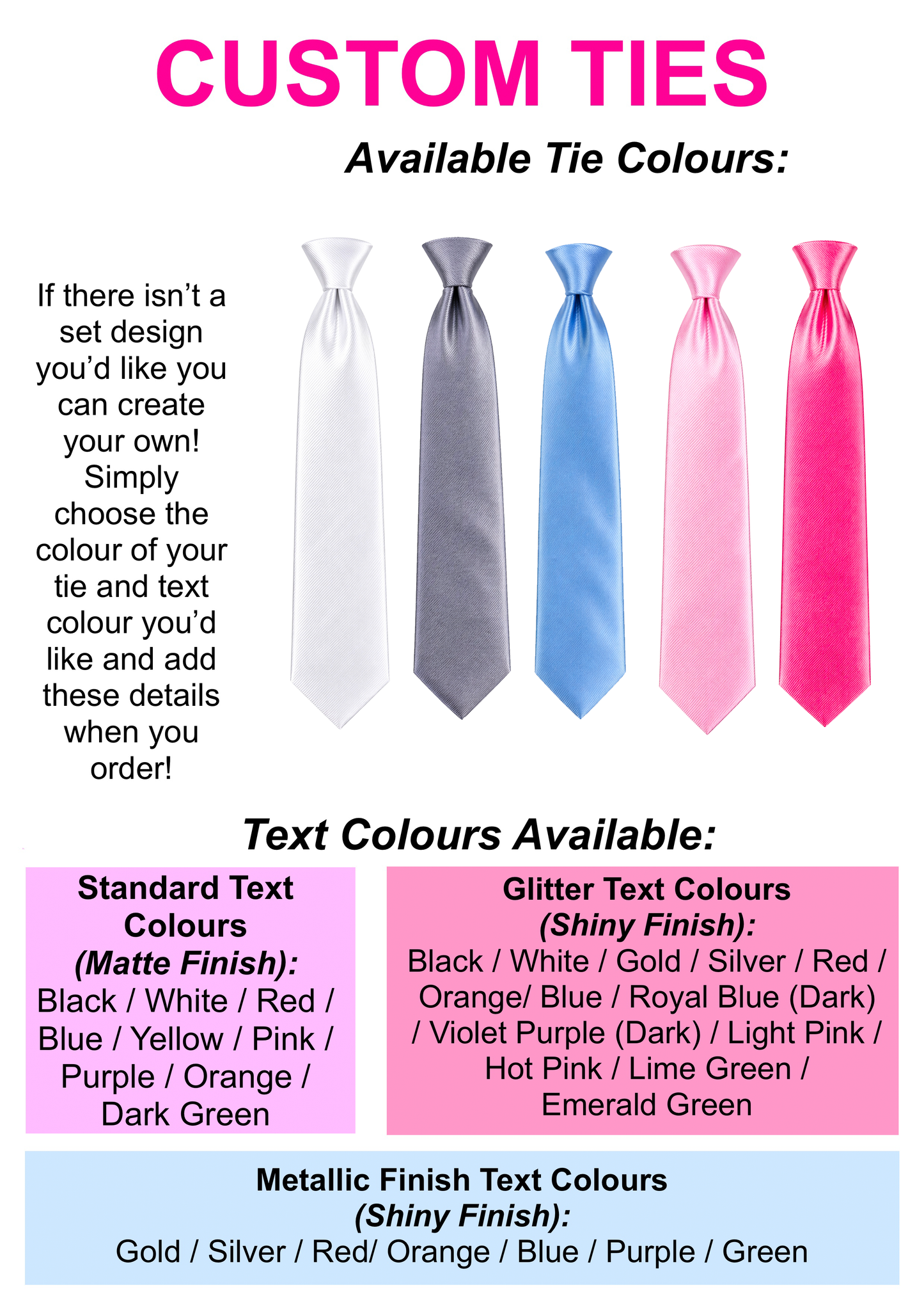 HS MATCHING TIES BUNDLE Concert Ties - NO GEMS