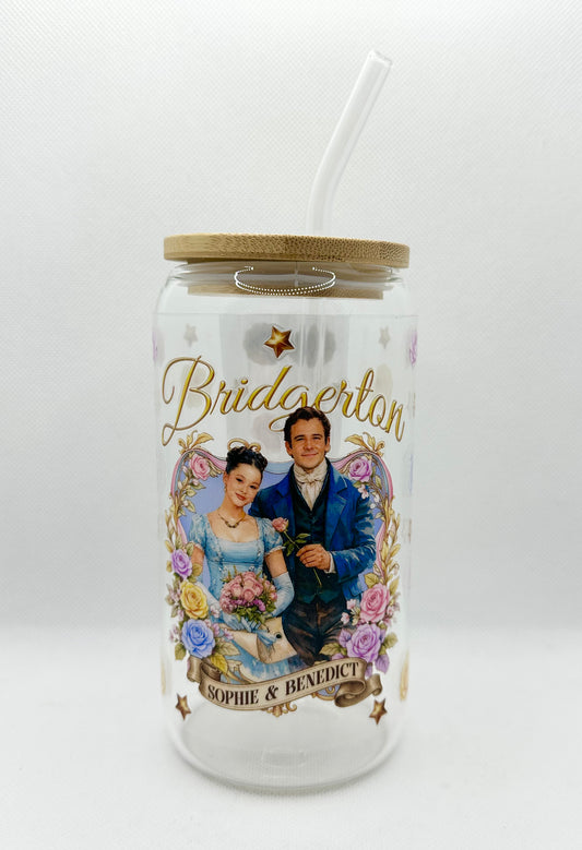 Sophie & Benedict 16oz Glass Tumbler with Straw