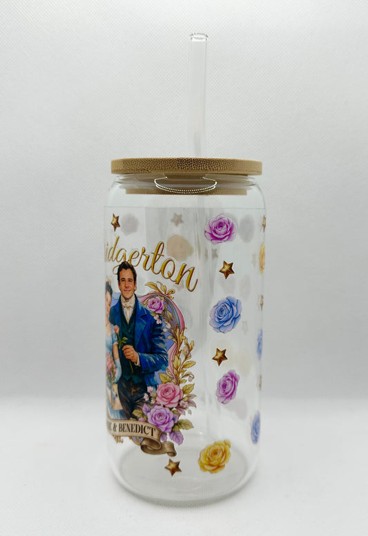 Sophie & Benedict 16oz Glass Tumbler with Straw