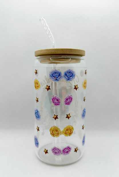 Sophie & Benedict 16oz Glass Tumbler with Straw