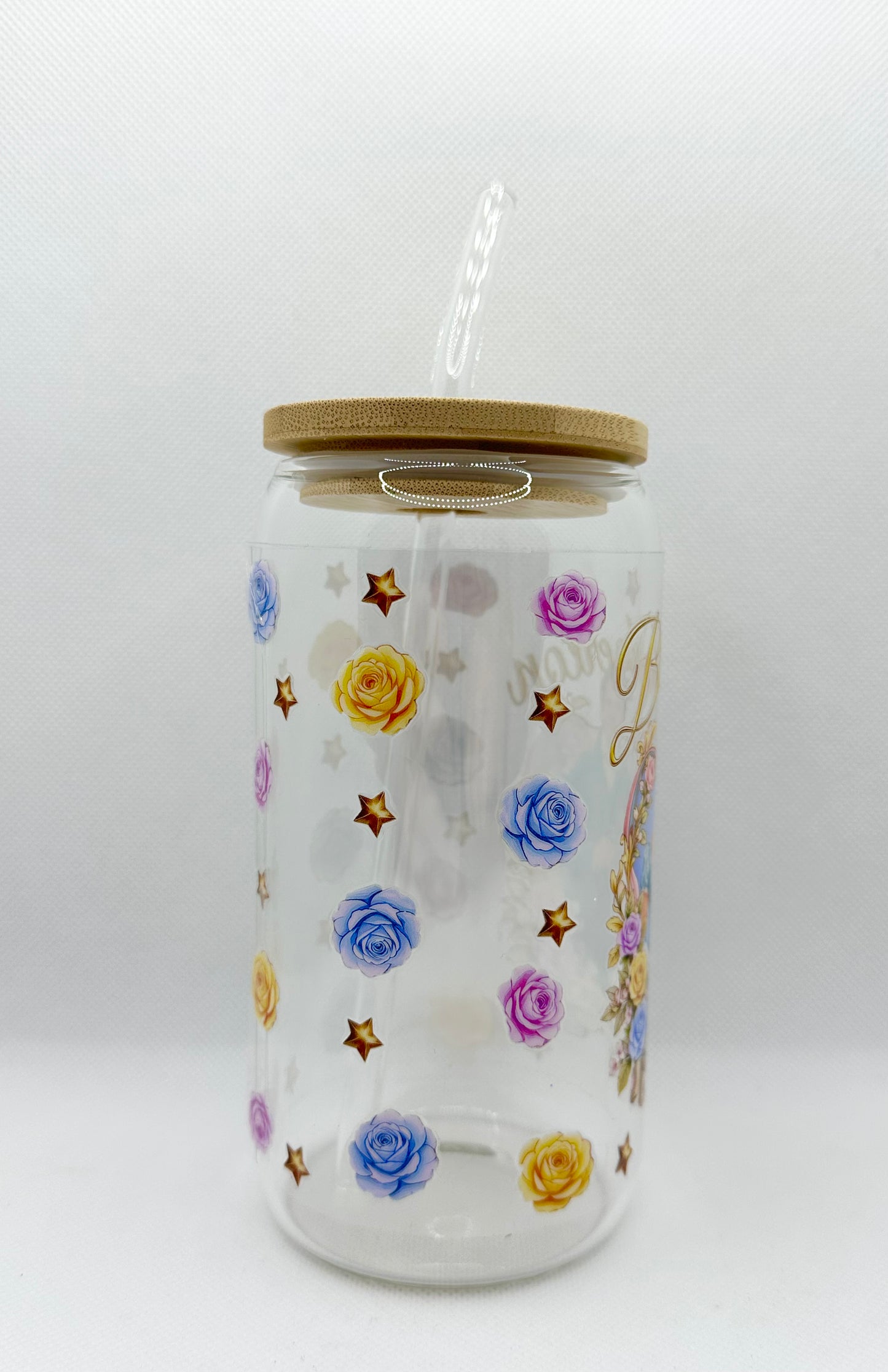 Sophie & Benedict 16oz Glass Tumbler with Straw