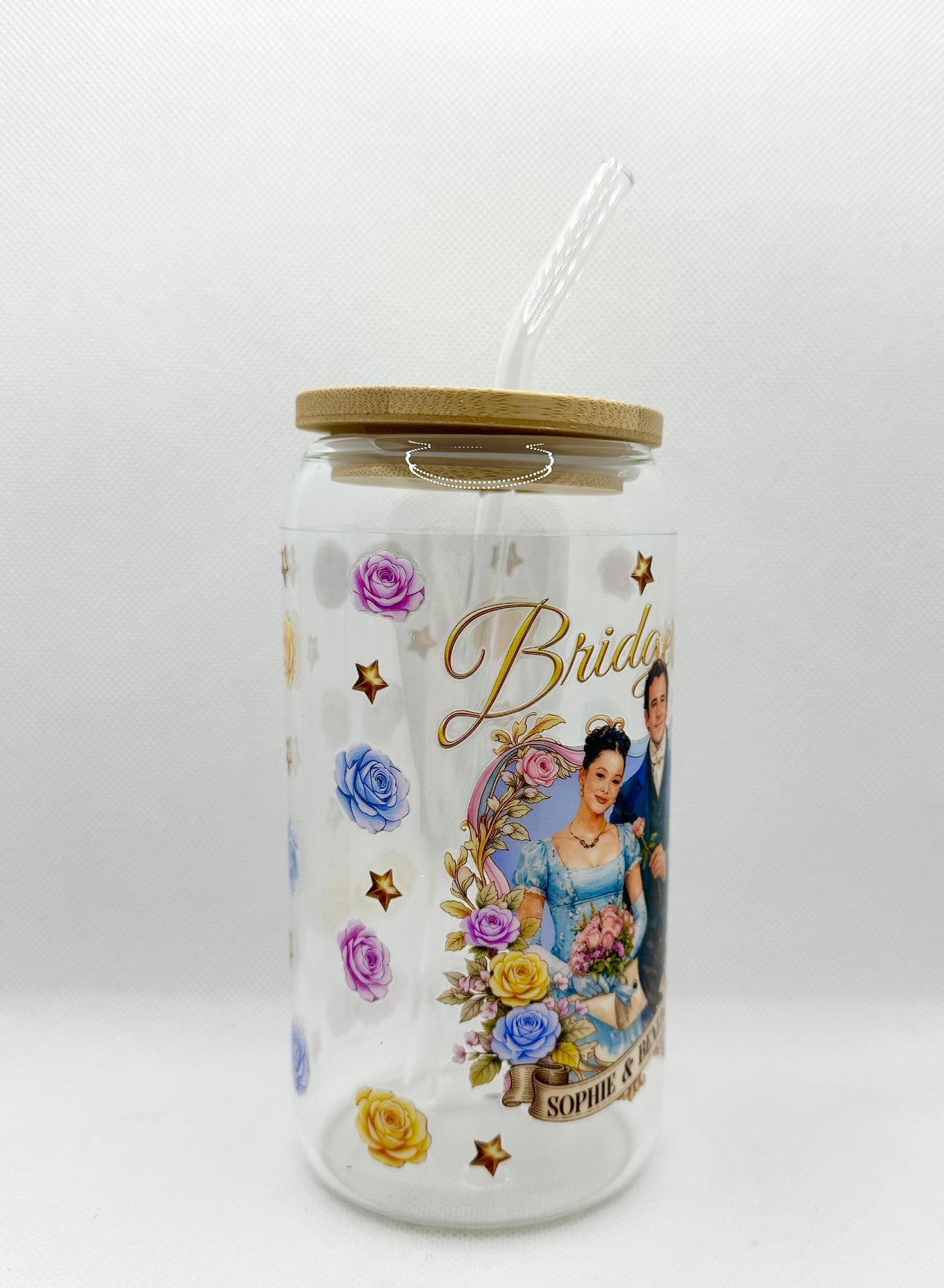 Sophie & Benedict 16oz Glass Tumbler with Straw