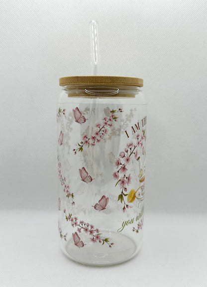 Pink - "I'm the Tea you will be having" B TV Show 16oz Glass Tumbler with Straw