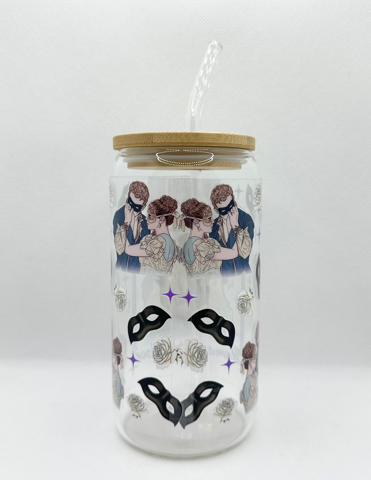 Masquerade Ball B TV Show 16oz Glass Tumbler with Straw