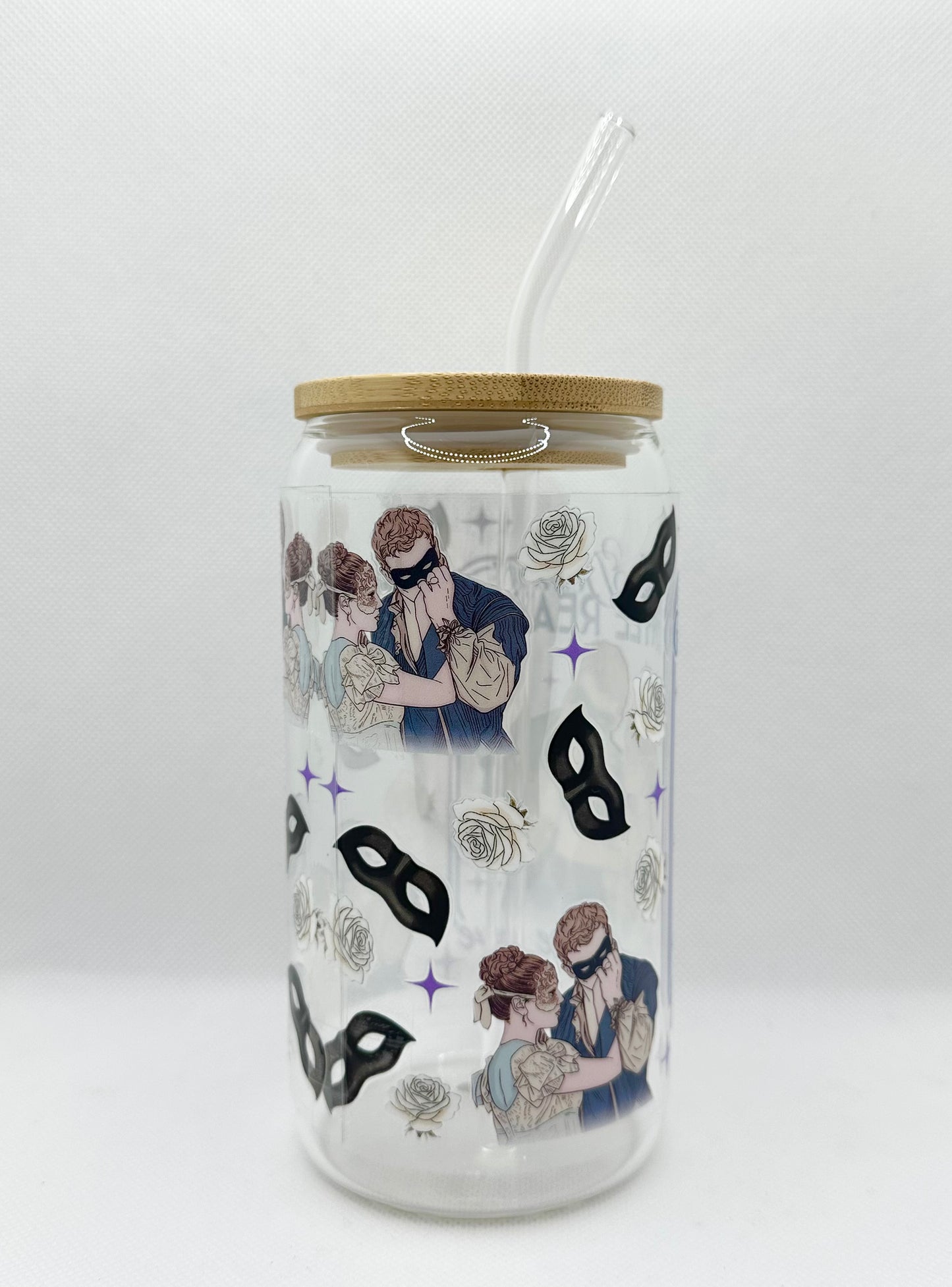 Masquerade Ball B TV Show 16oz Glass Tumbler with Straw