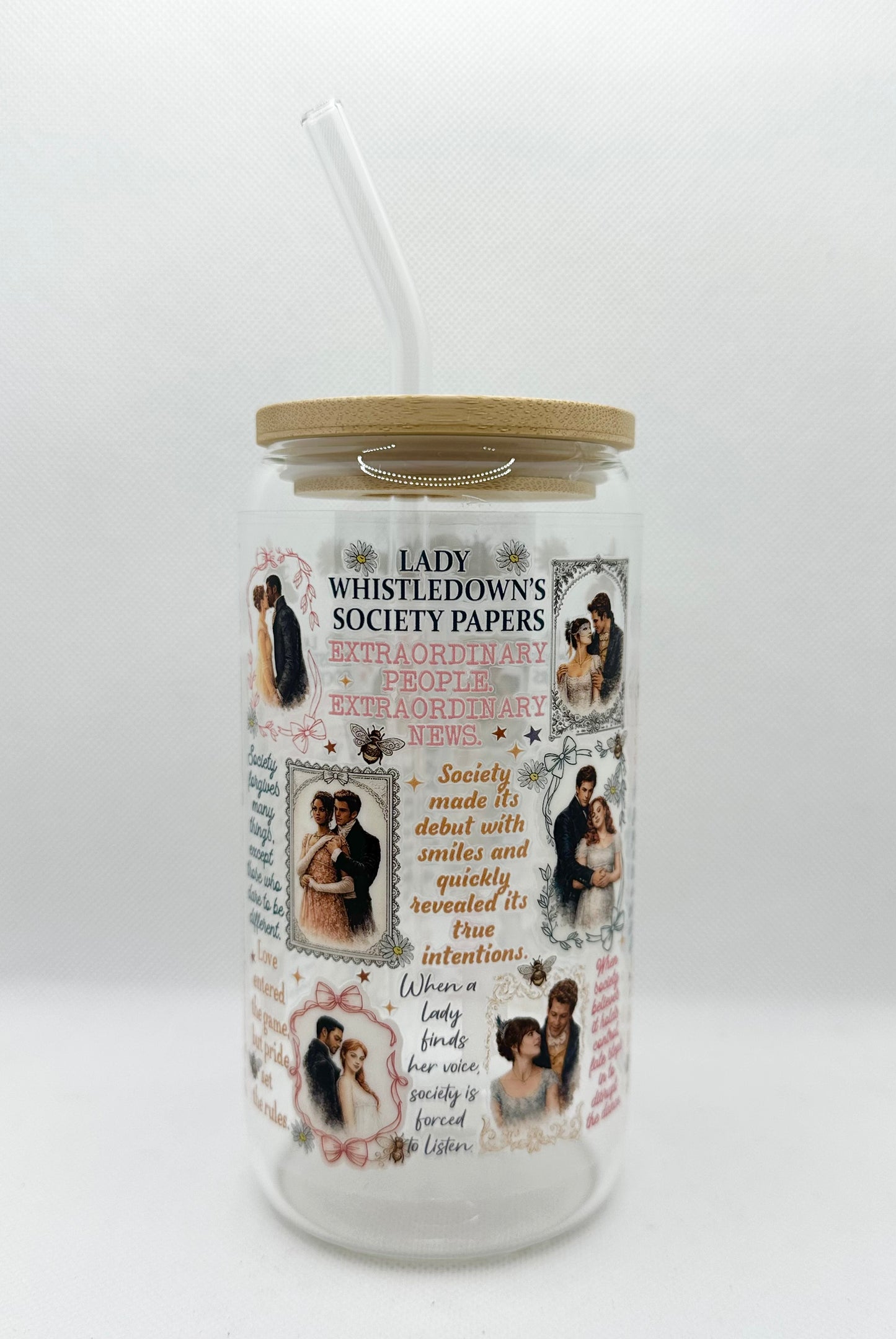 B Couples, B TV Show 16oz Glass Tumbler with Straw