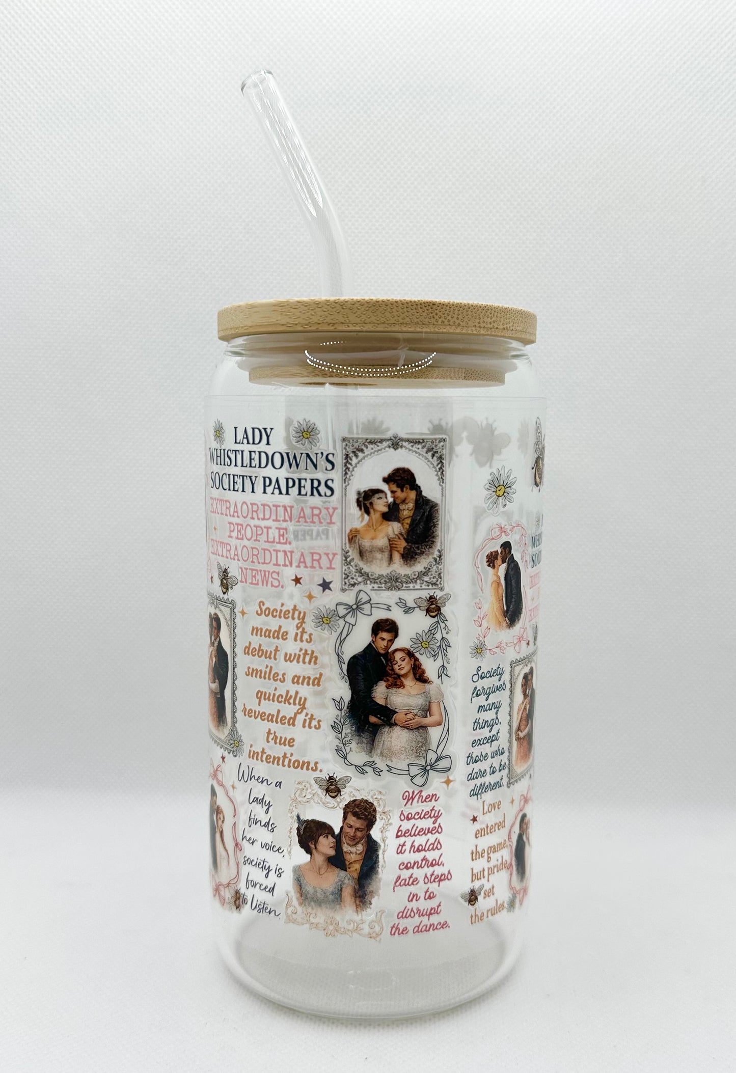 B Couples, B TV Show 16oz Glass Tumbler with Straw
