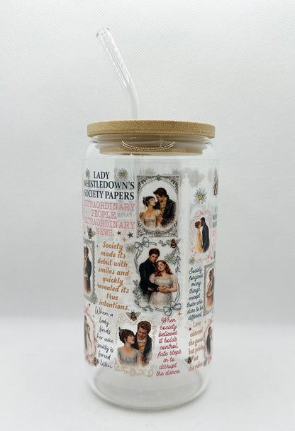 B Couples, B TV Show 16oz Glass Tumbler with Straw