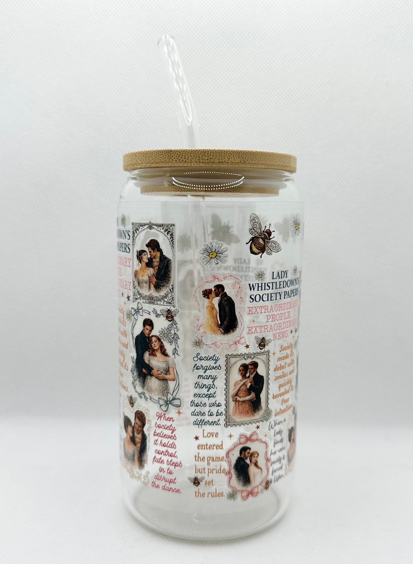 B Couples, B TV Show 16oz Glass Tumbler with Straw