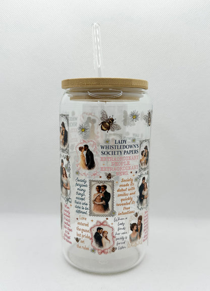 B Couples, B TV Show 16oz Glass Tumbler with Straw