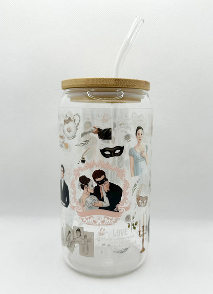 Season 4 B TV Show 16oz Glass Tumbler with Straw