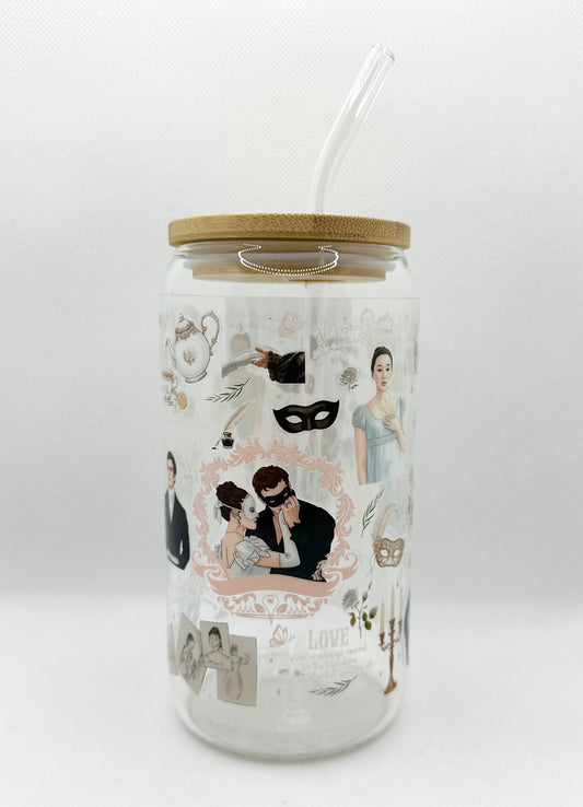 Season 4 B TV Show 16oz Glass Tumbler with Straw