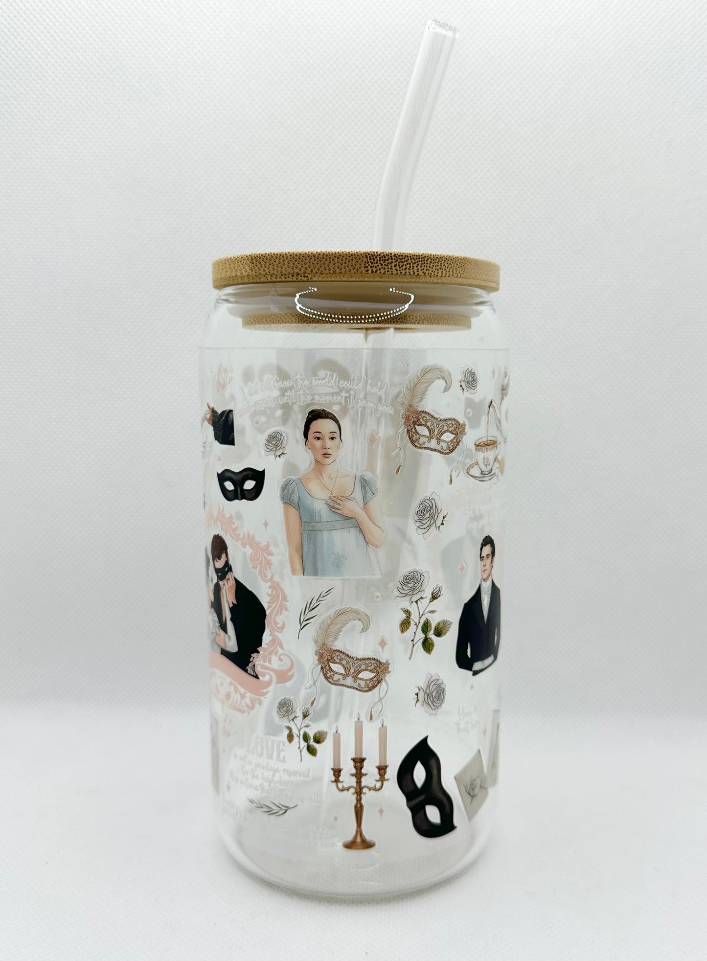 Season 4 B TV Show 16oz Glass Tumbler with Straw