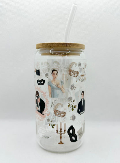 Season 4 B TV Show 16oz Glass Tumbler with Straw