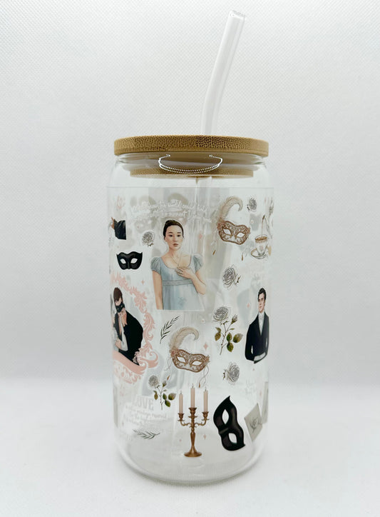Season 4 B TV Show 16oz Glass Tumbler with Straw