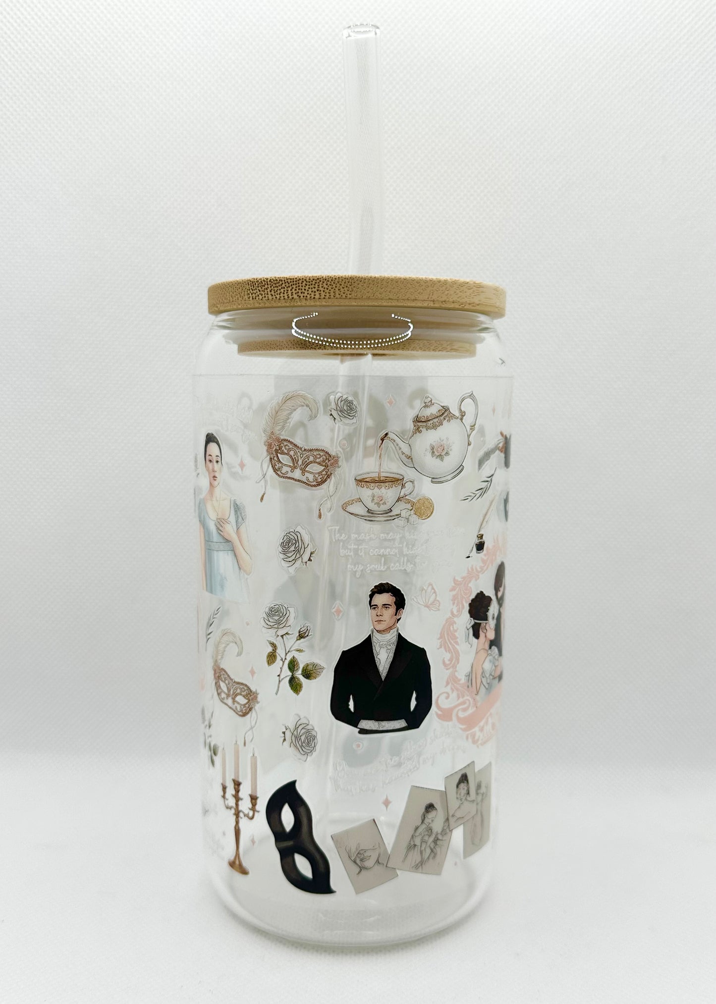 Season 4 B TV Show 16oz Glass Tumbler with Straw