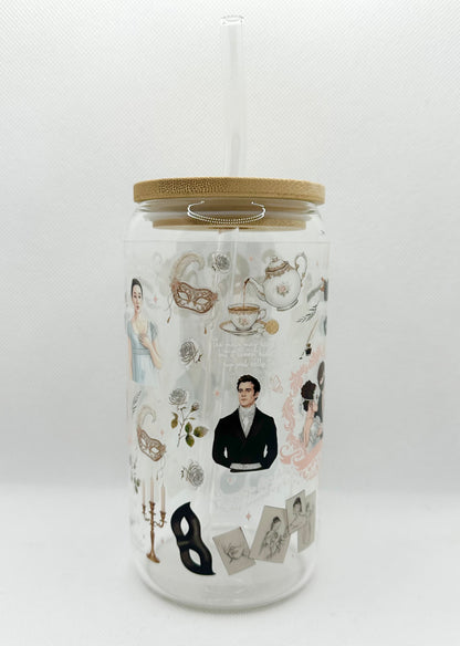 Season 4 B TV Show 16oz Glass Tumbler with Straw