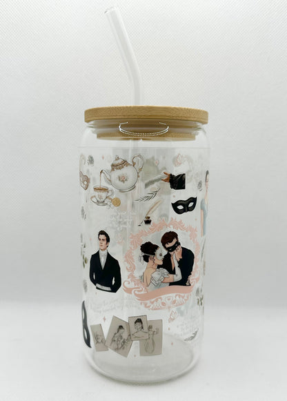 Season 4 B TV Show 16oz Glass Tumbler with Straw