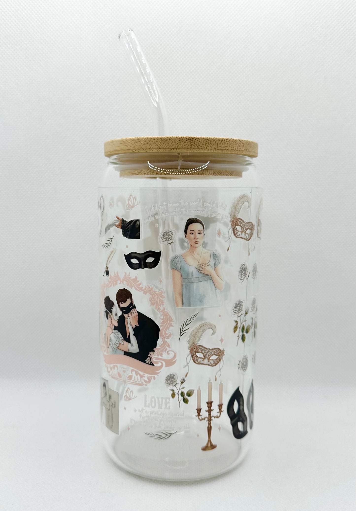 Season 4 B TV Show 16oz Glass Tumbler with Straw