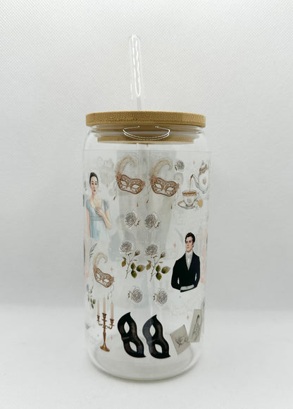 Season 4 B TV Show 16oz Glass Tumbler with Straw