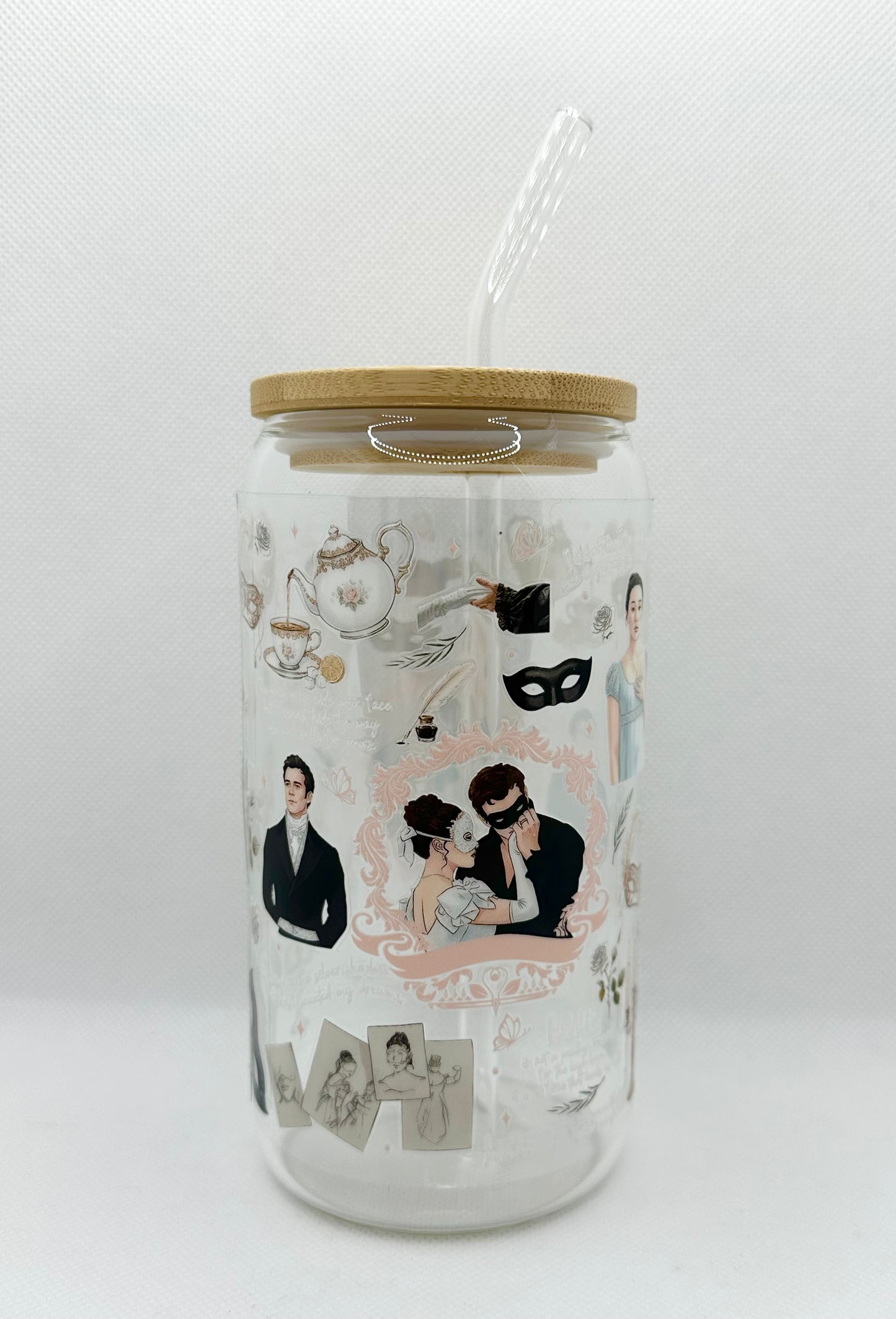 Season 4 B TV Show 16oz Glass Tumbler with Straw