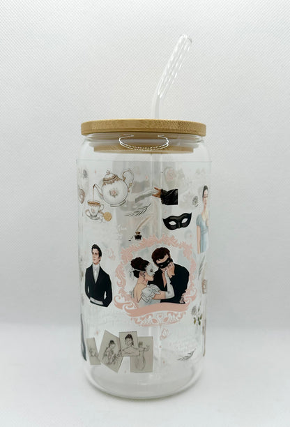 Season 4 B TV Show 16oz Glass Tumbler with Straw
